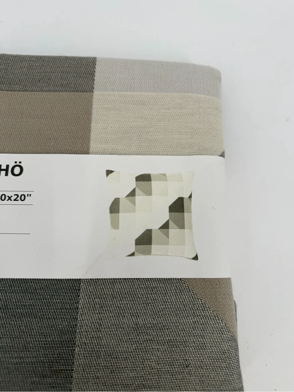 Ikea SVARTHO Pillow Cushion Cover Beige/Gray 20x20” 703.365.94 100% Cotton New